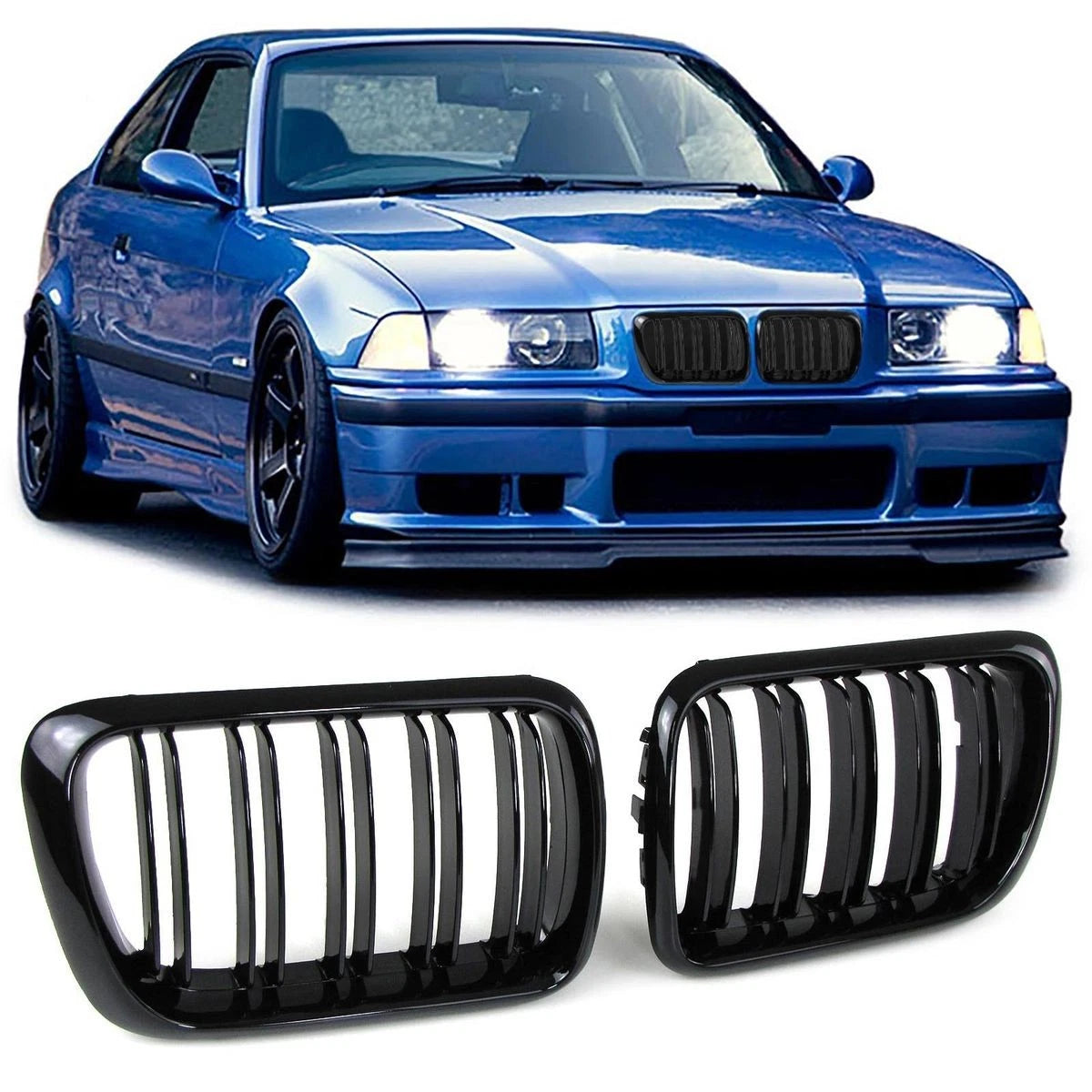 E36 Dual Slit Grille Gloss Black