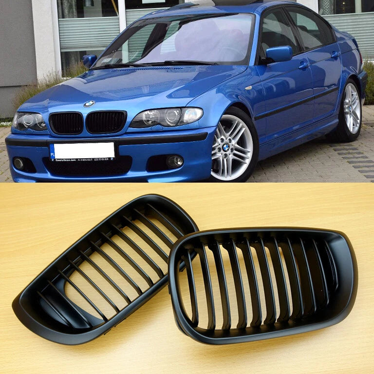 BMW E46 Face Lift 4 Door Kidney Grill Matt Black