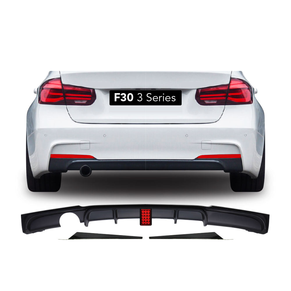F30 To F80 Rear Diffuser LED Single 1 Pipe Gloss Black
