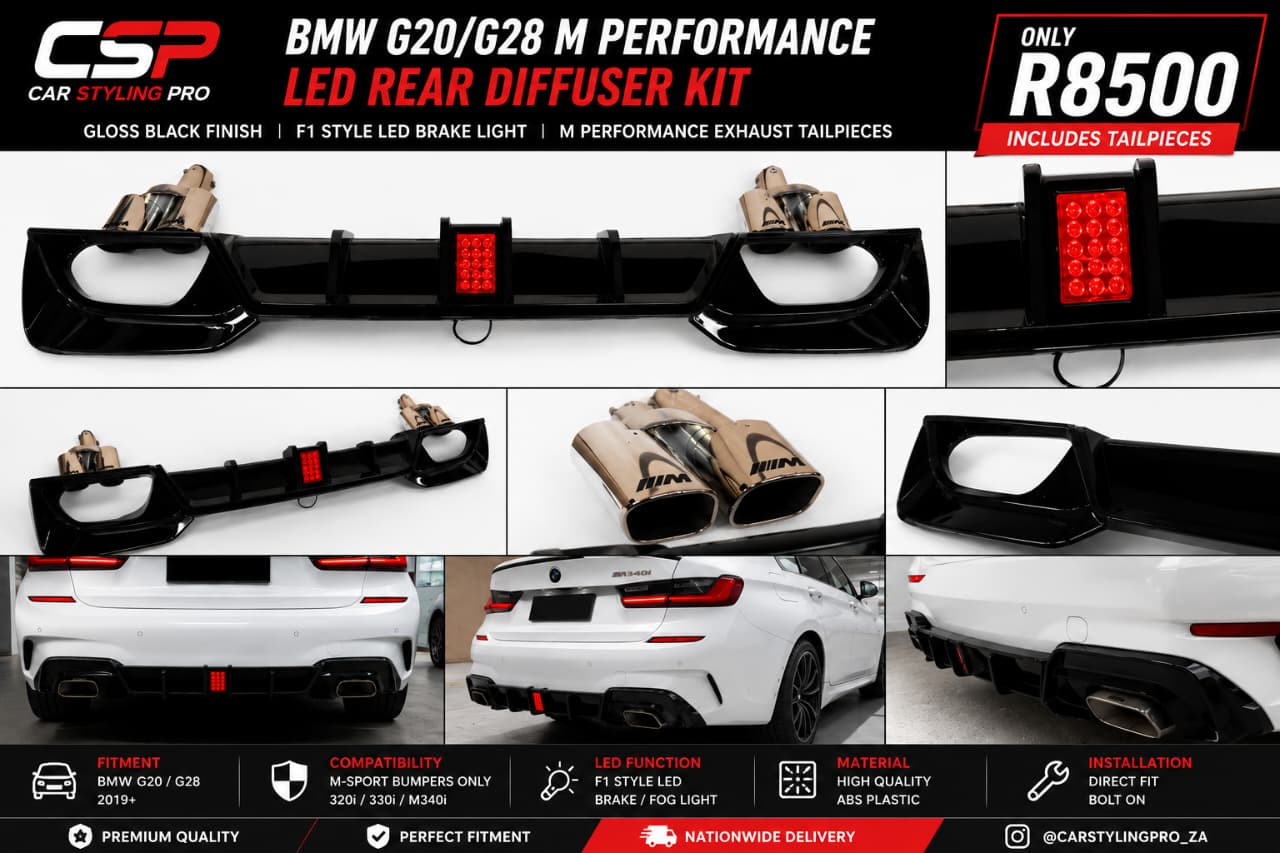 G20 F1 DIFFUSER GLOSS BLACK WITH M PERF TAILPIECES