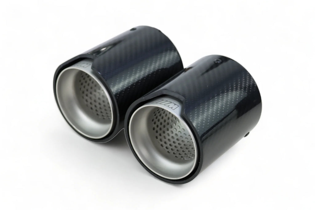 F90 M Performance Tailpieces Silver CF | Carbon | Carbon Fiber